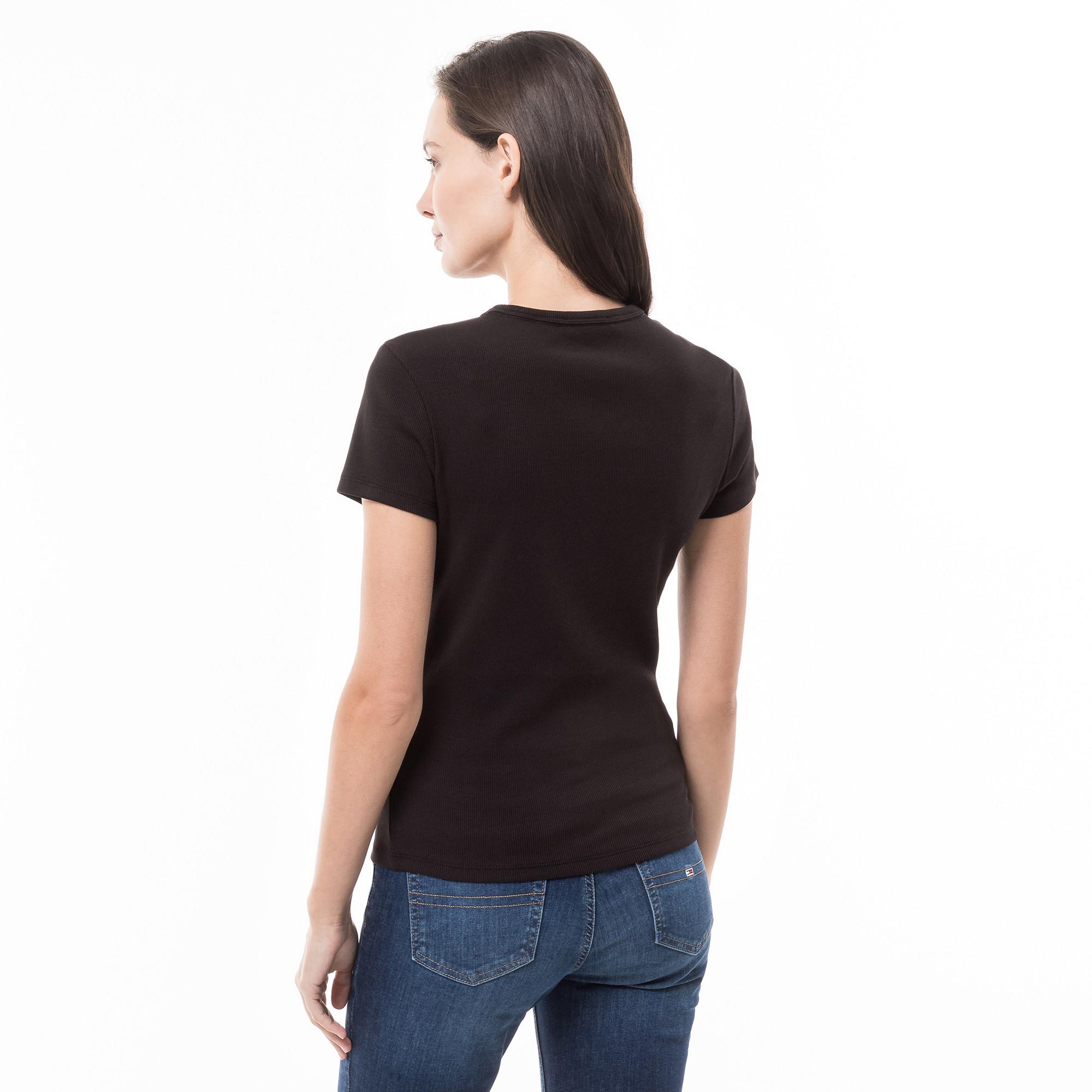 TOMMY JEANS T-shirt a costine maniche corte girocollo  