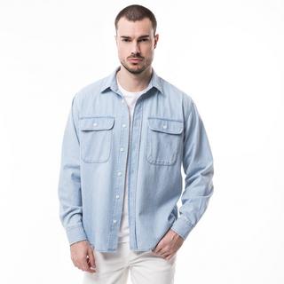 Manor Man  Camicia di jeans, maniche lunghe 