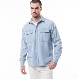 Manor Man  Camicia di jeans, maniche lunghe 