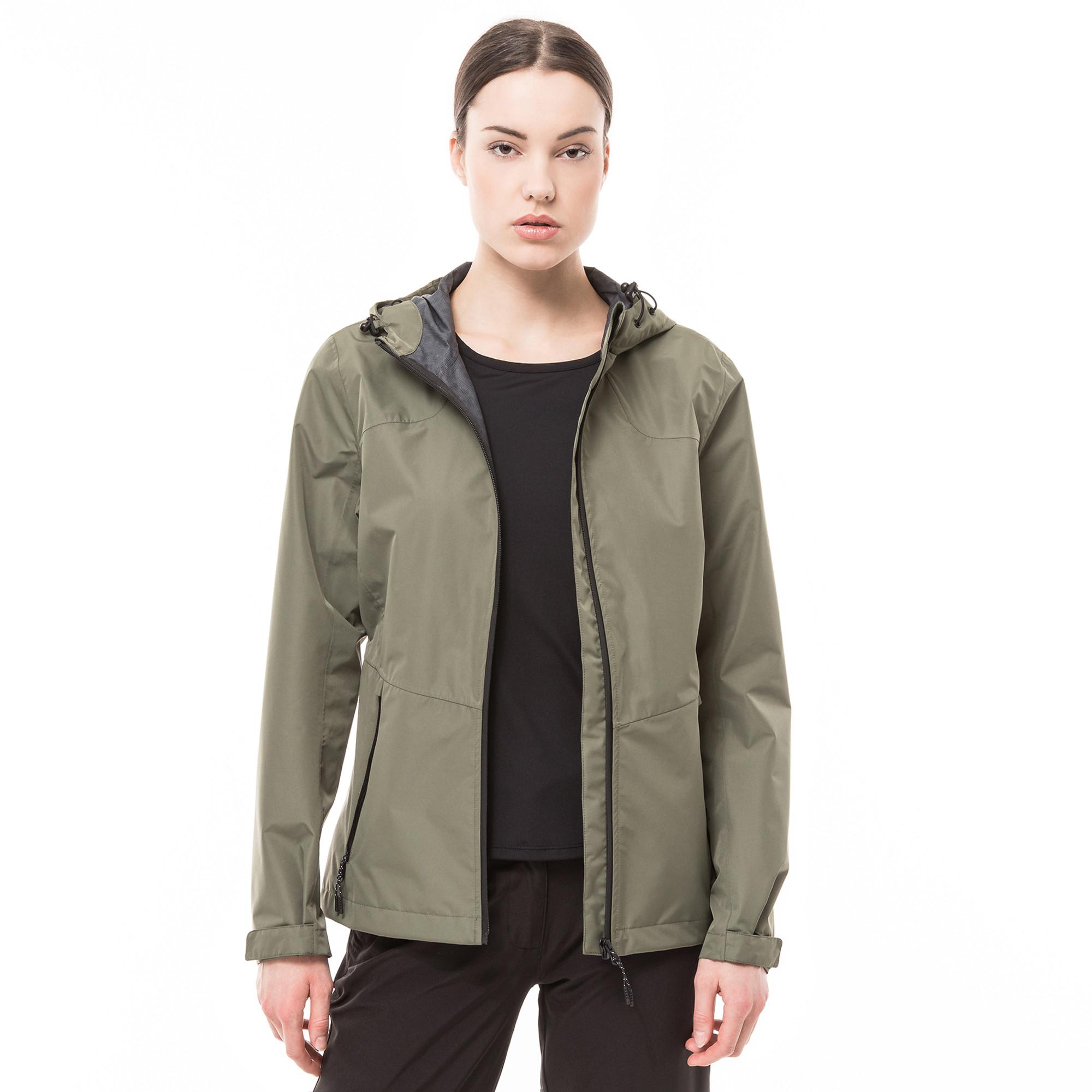 Image of Regenjacke Mit Kapuze Damen Olivegrün S