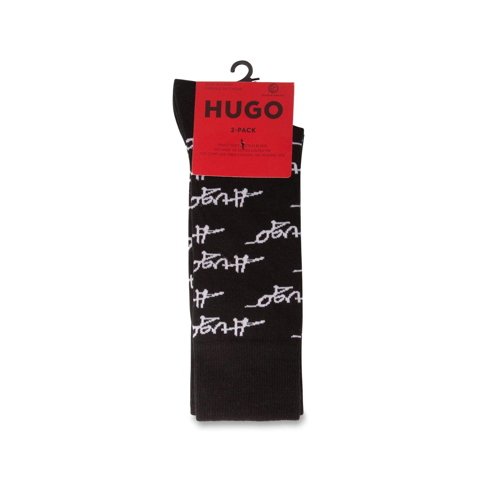 HUGO 2P RS HANDWRITTEN CC Lot de 2 paires de chaussettes, hauteur mollet 