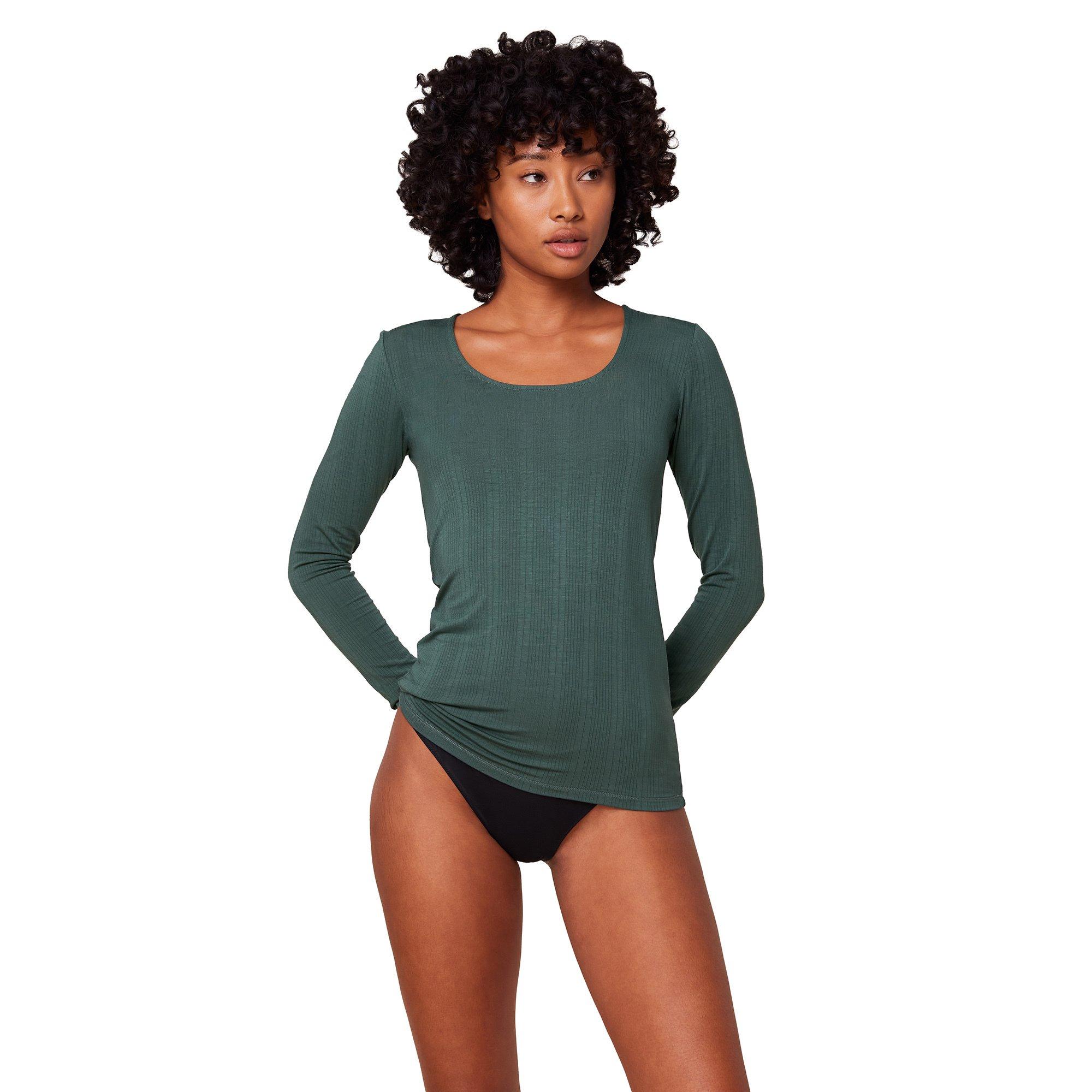 Image of T-shirt, Langarm Damen Grün L