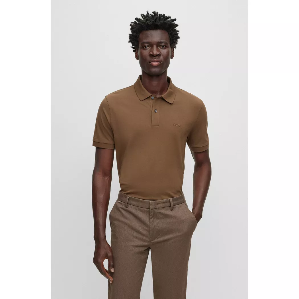Boss BLACK - Poloshirt, kurzarm, für Herren, Hellbraun, Größe S