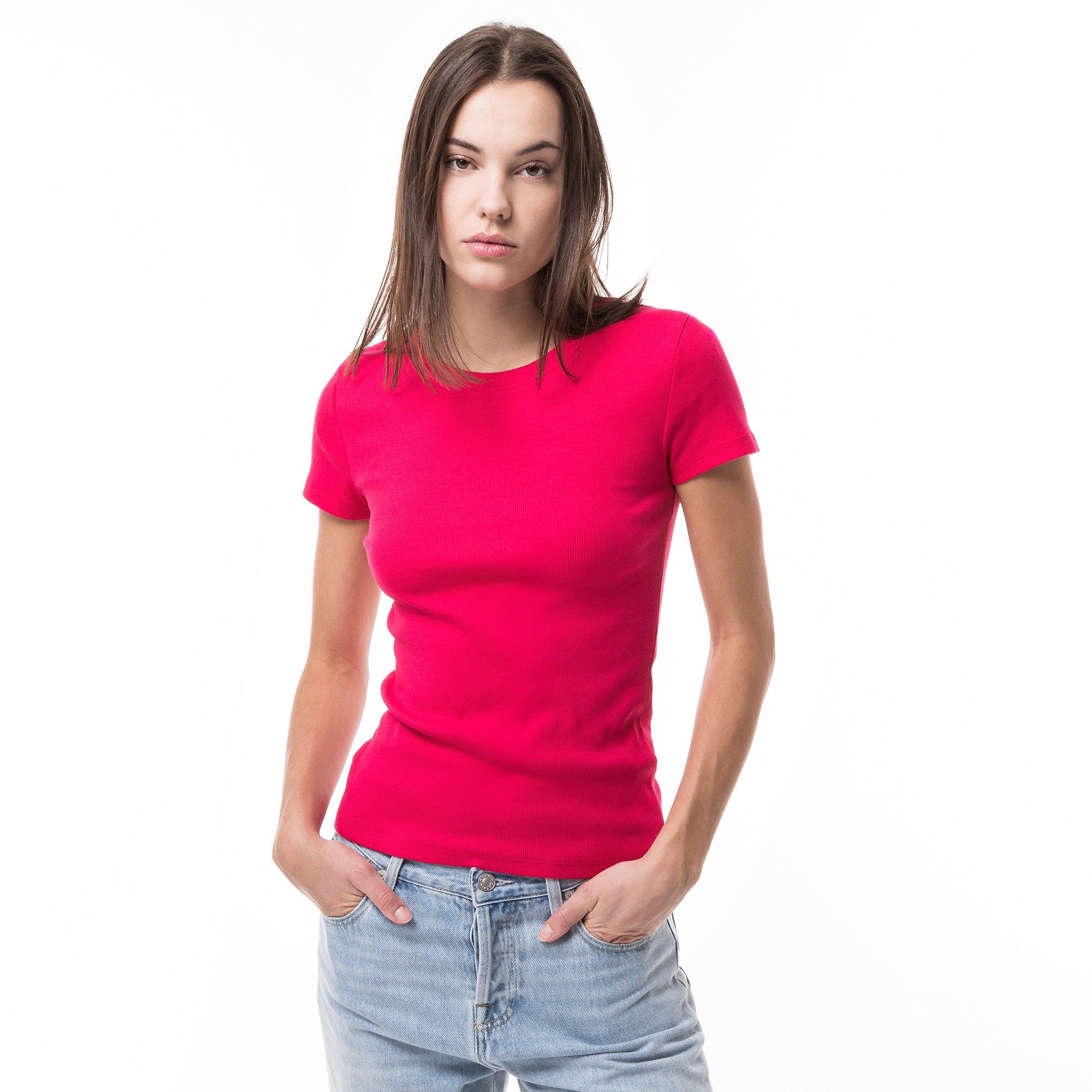 Image of T-shirt, Rundhals, Kurzarm Damen Fuchsia XS