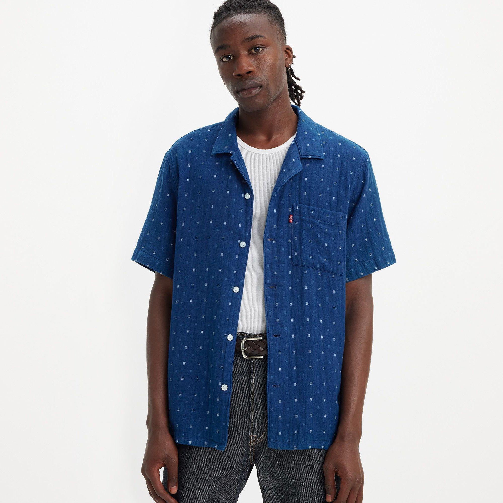 Image of Hemd, Kurzarm Herren Blau XL