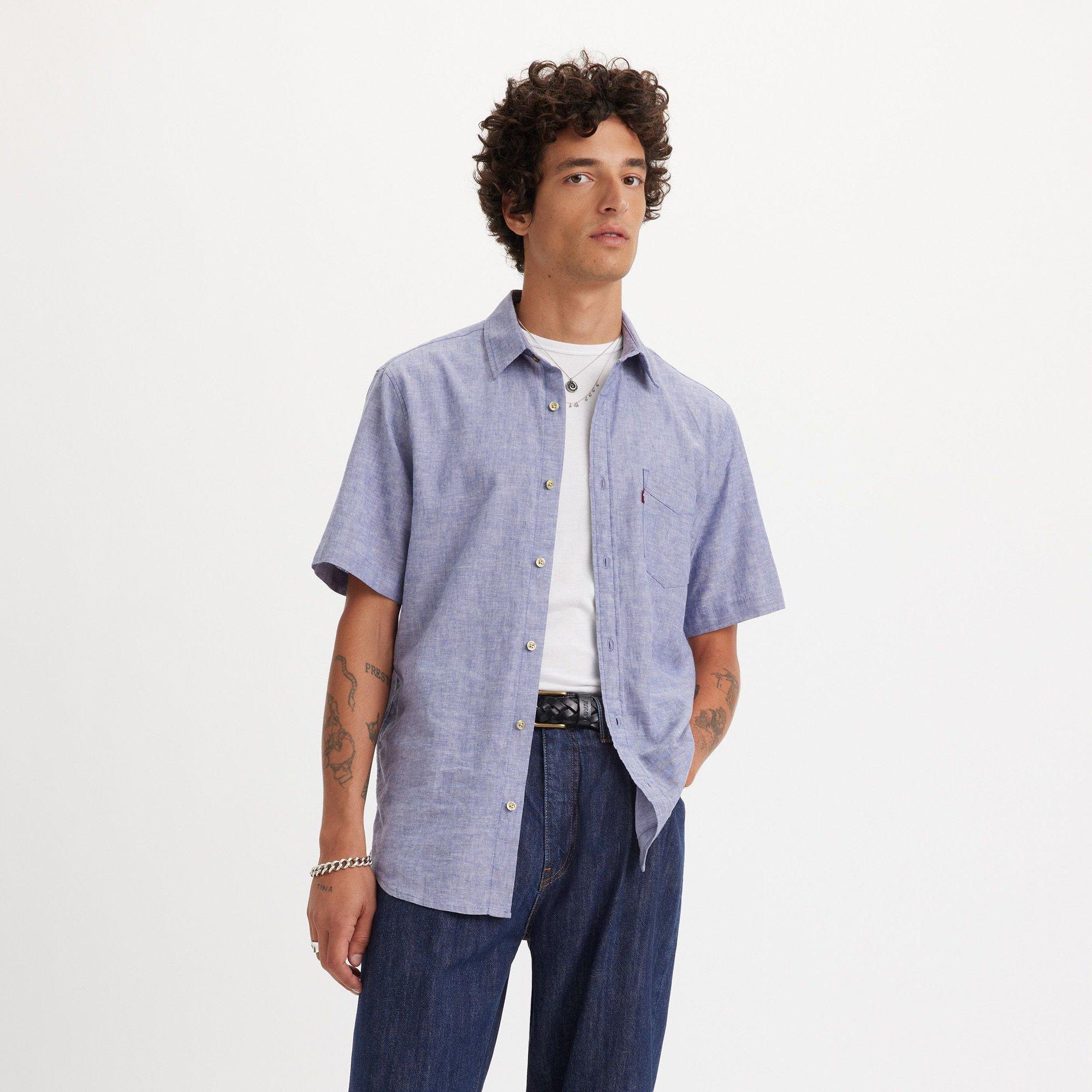 Image of Hemd, Kurzarm Herren Hellblau S