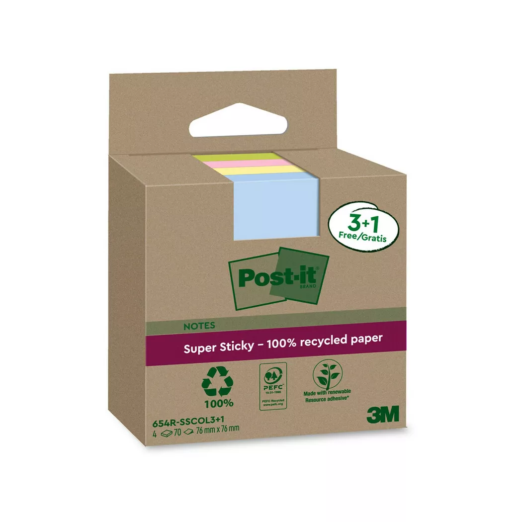 Post-It - Haftnotizen, 76x76mm, Multicolor