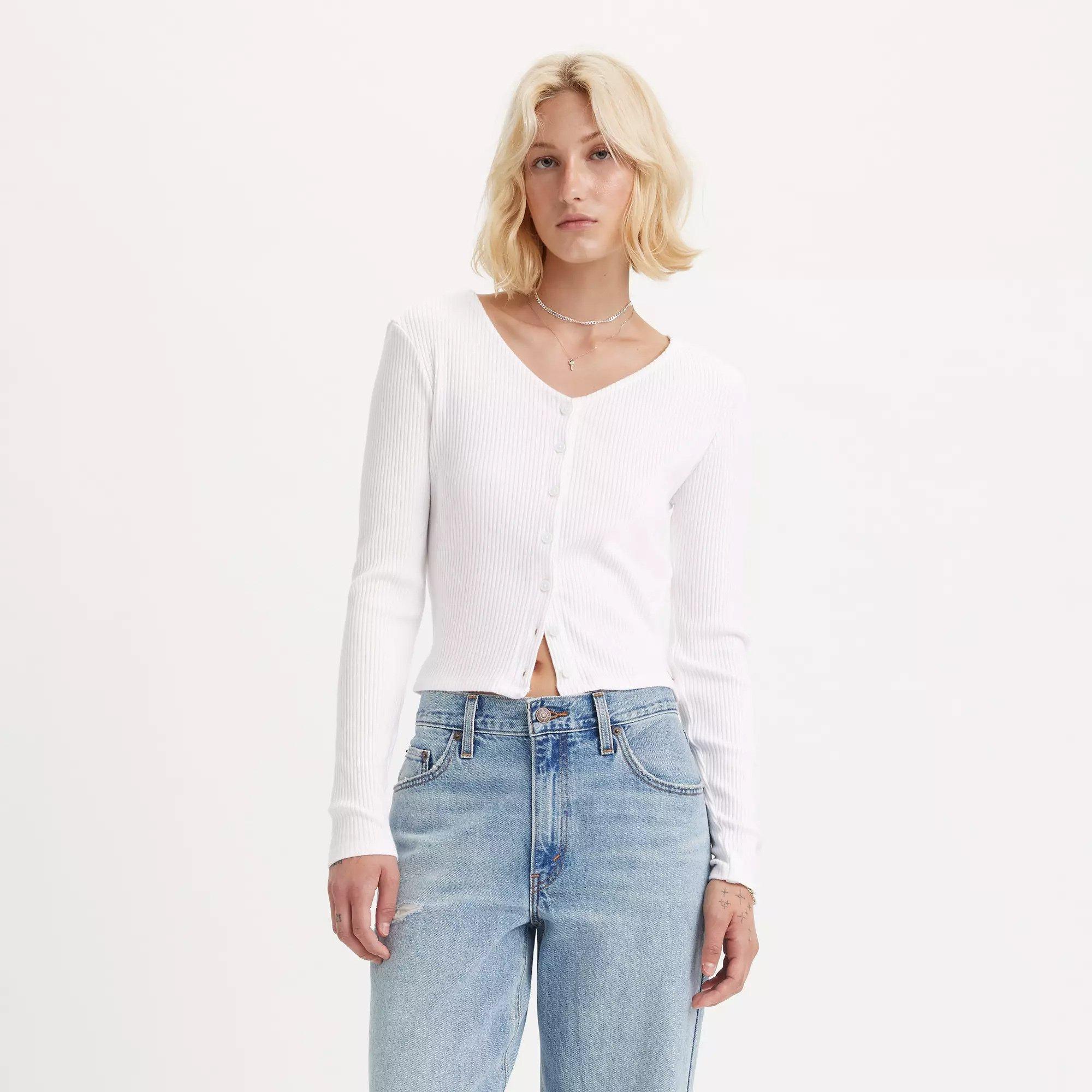 Image of Cardigan, Langarm Damen Weiss L