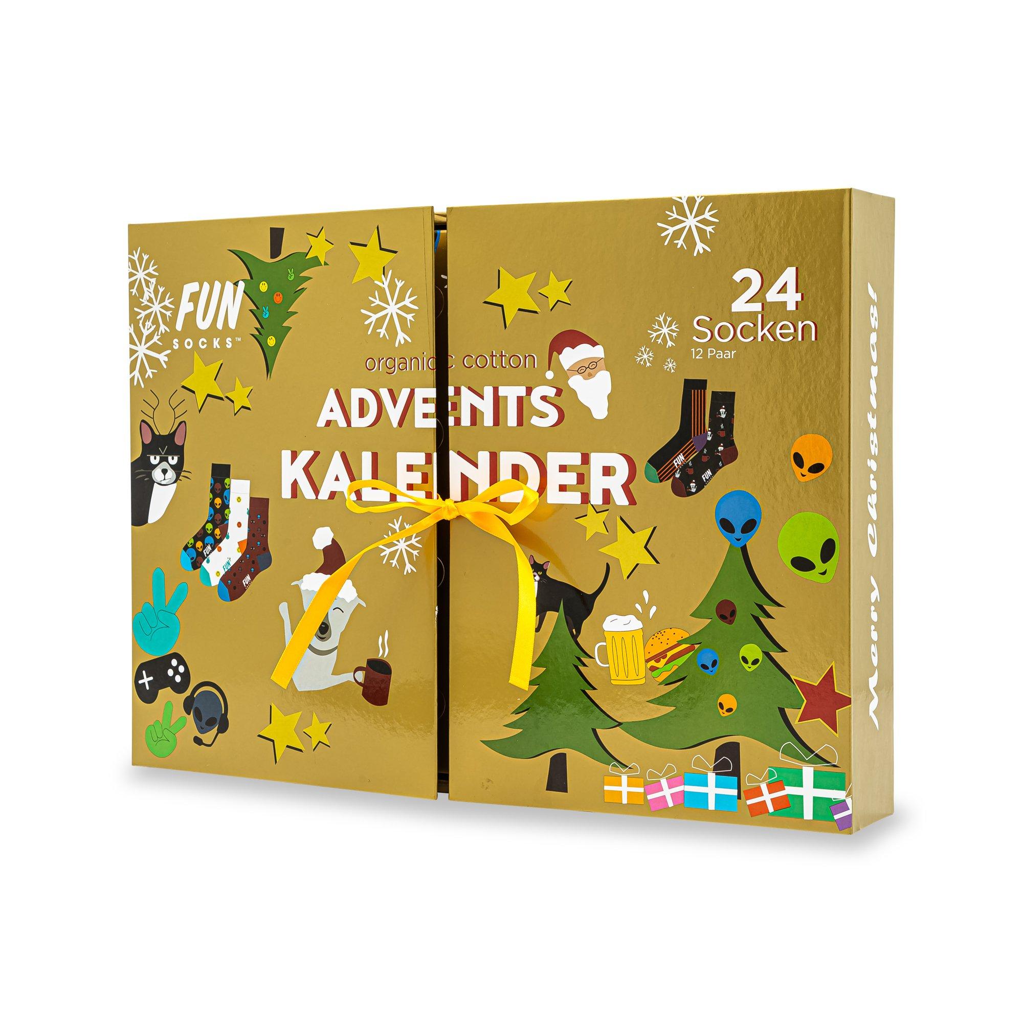 Weihnachtssocken Adventskalender 2025 - 24 Tage Mit 12 Paar Socken Für Damen & Herren