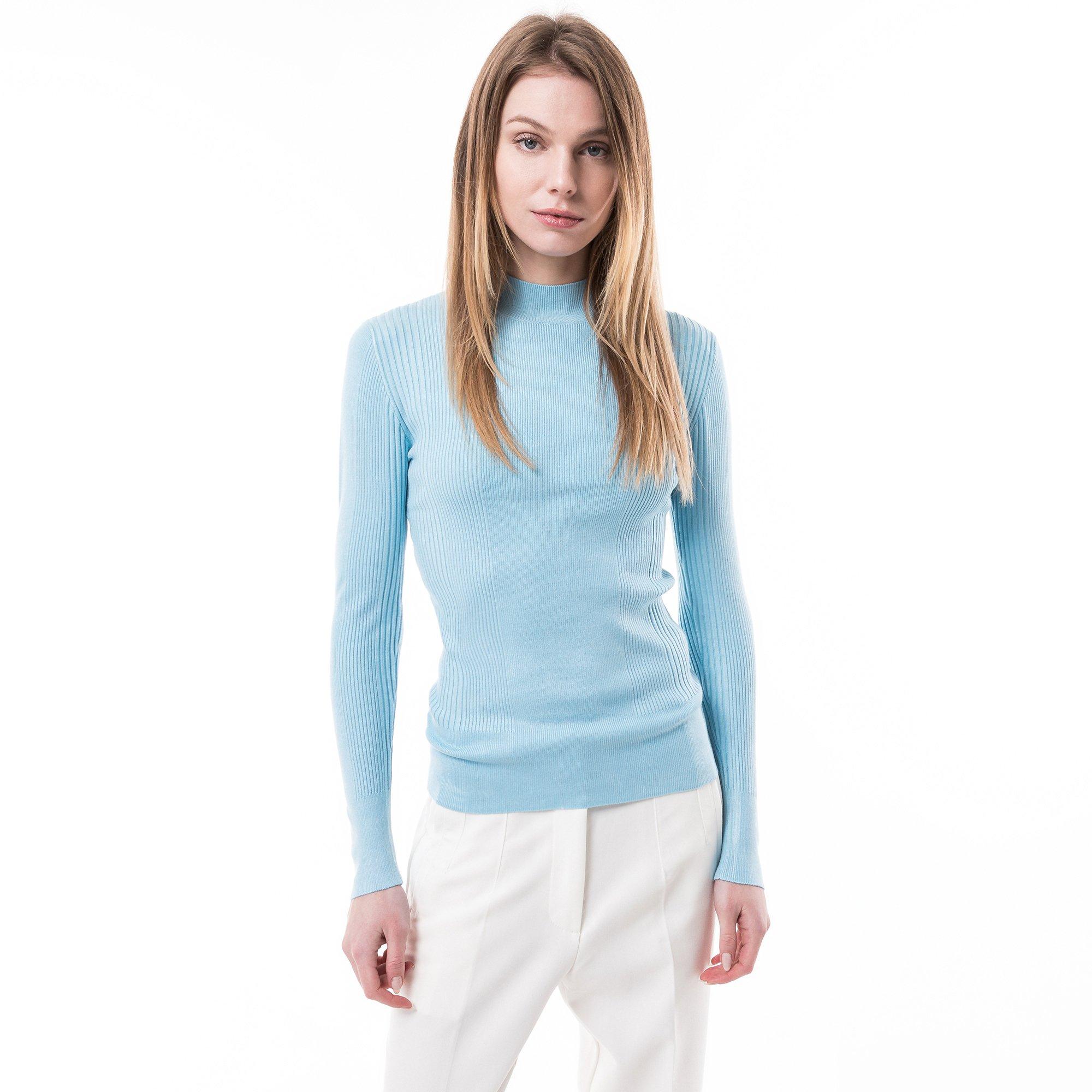 Image of Pullover, Stehkragen Damen Himmelblau XS