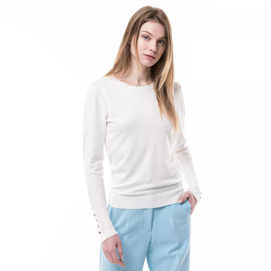Manor Woman - Pullover, Rundhals, langarm, für Damen, Ecru, Größe XS 3
