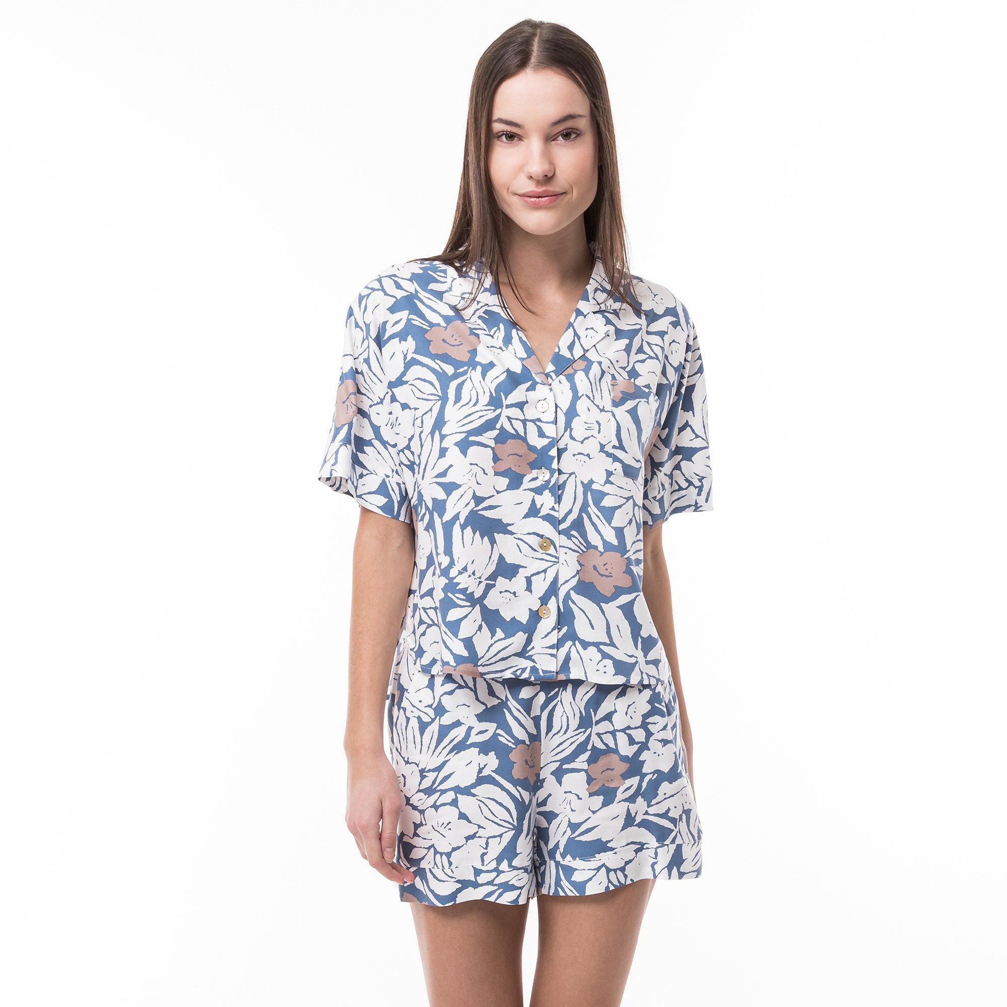 Image of Pyjama-set, Kurzarm Damen Multicolor L