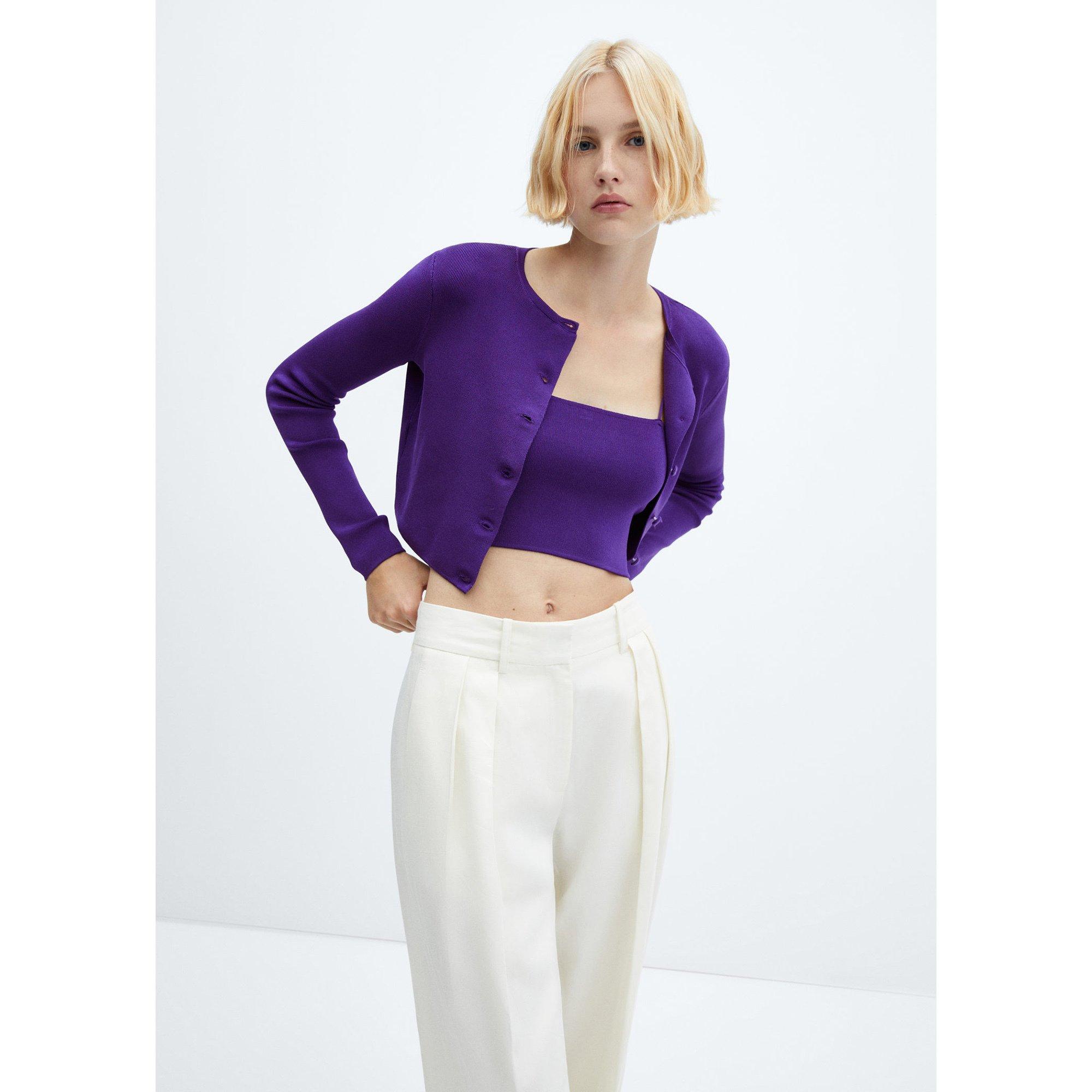 Image of Cardigan, Langarm Damen Aubergine S