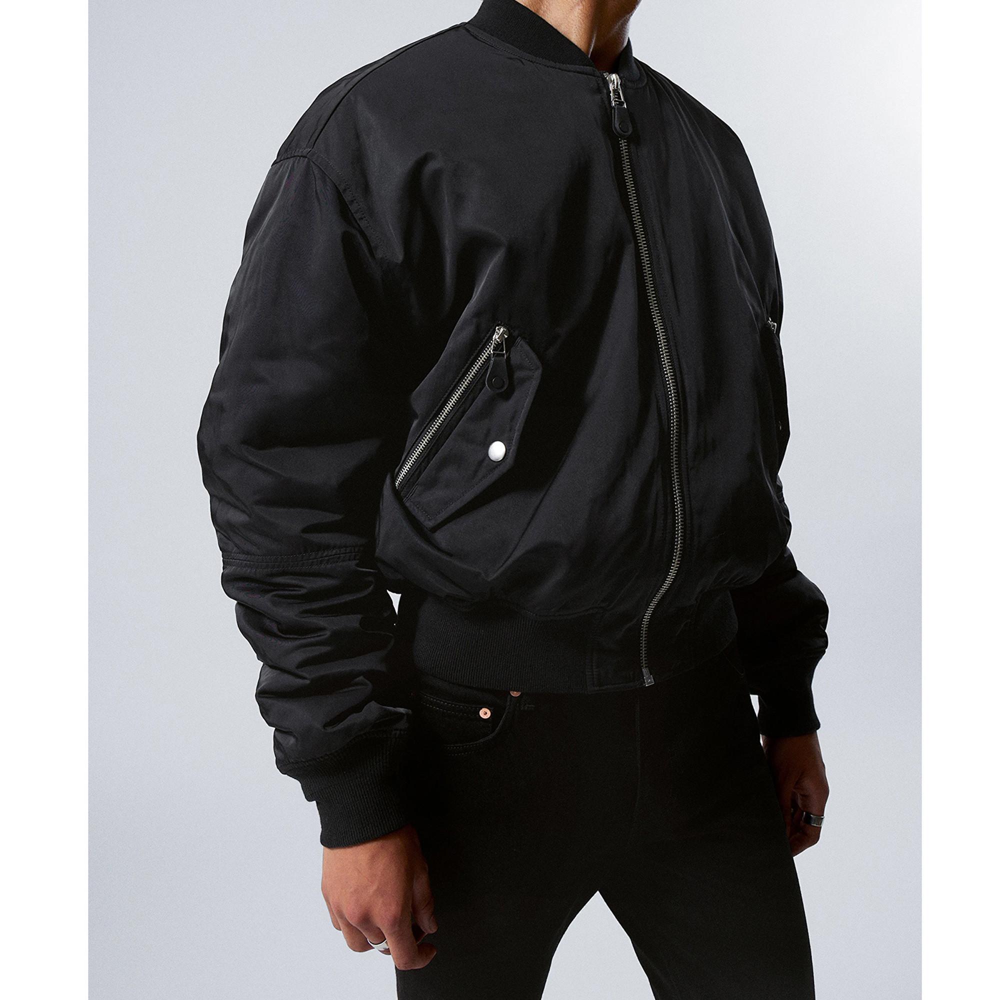 Image of Bomberjacke Mit Knöpfen Herren Black L