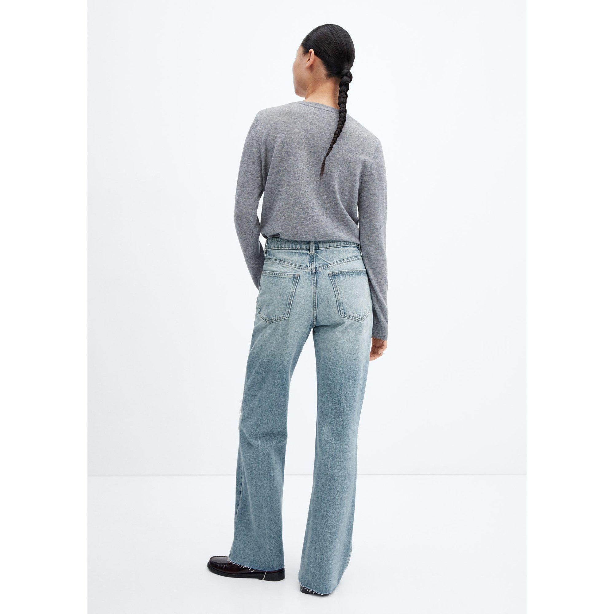 MANGO  Monrow Relaxed & Loose Fit Jeans mit Ripped Details 