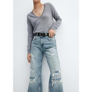 MANGO  Monrow Relaxed & Loose Fit Jeans mit Ripped Details 