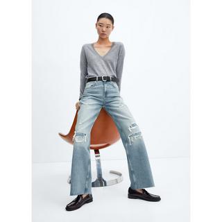 MANGO  Monrow Relaxed & Loose Fit Jeans mit Ripped Details 