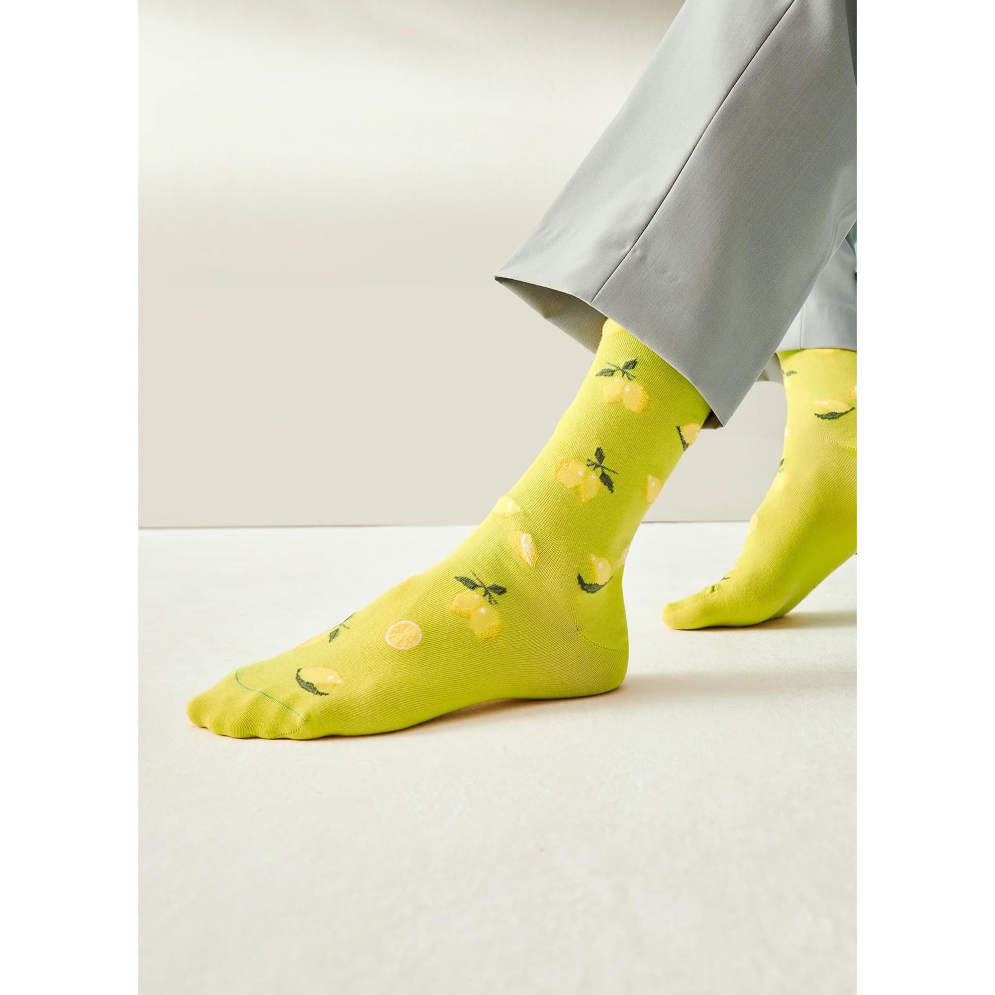 von Jungfeld Chaussettes de sport motif citron  