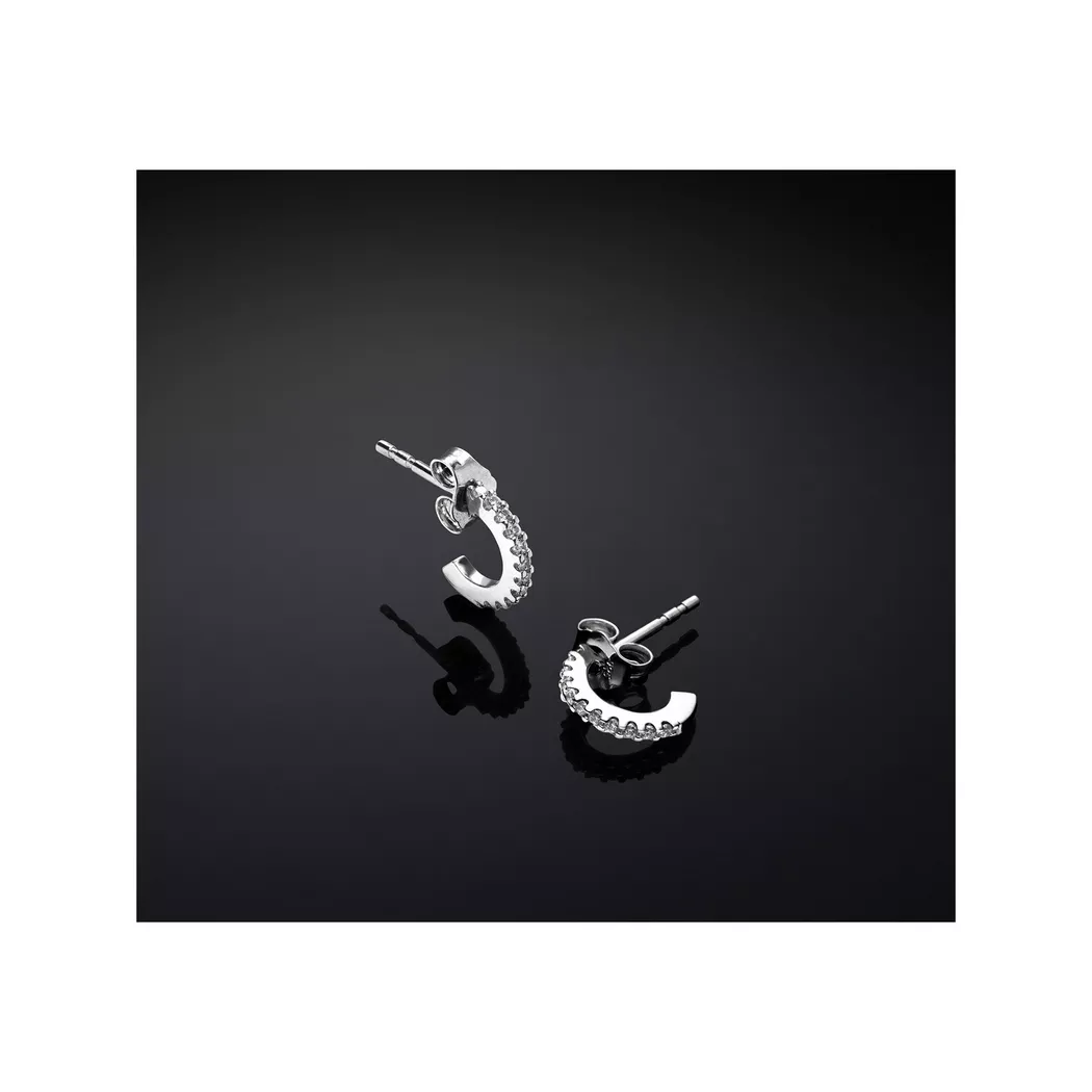 Chiara Ferragni - Ohrringe, Pave Hoops, 10mm, Silber
