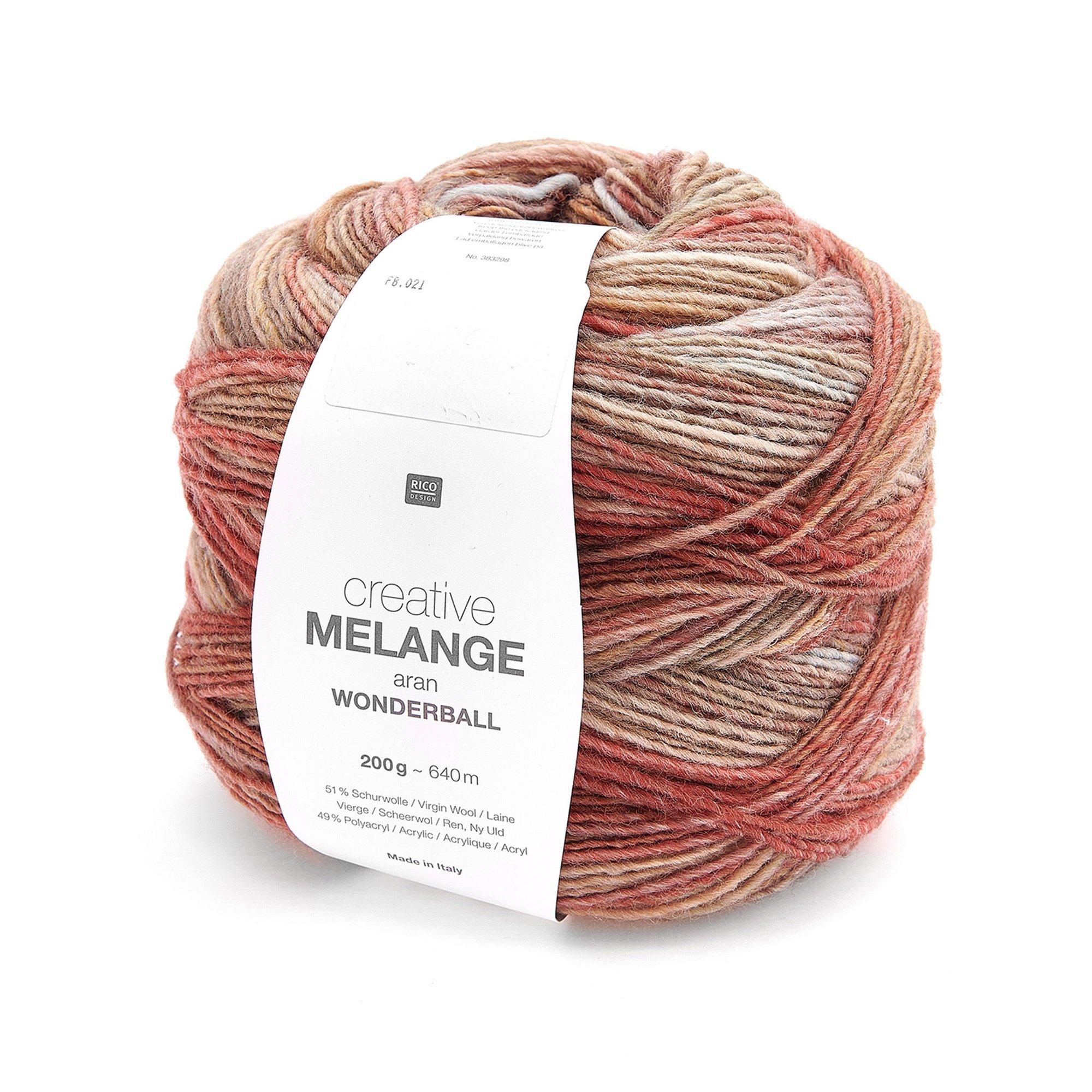 RICO-Design Handarbeitsgarn Melange aran Wonderball 