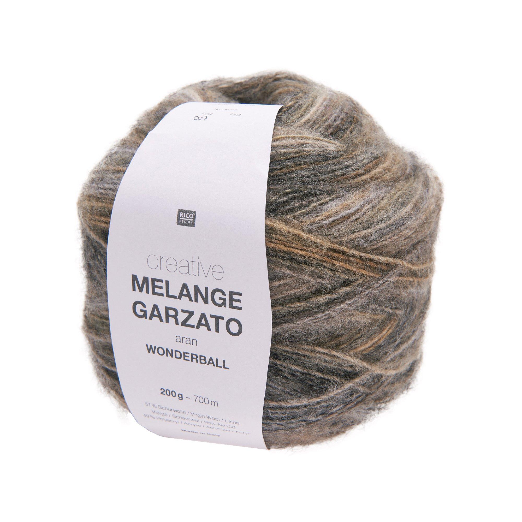 RICO-Design Handarbeitsgarn Melange Garzato aran Wonderball 