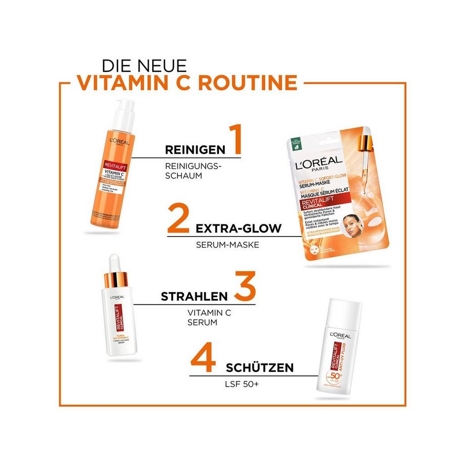 L'Oréal Paris  Revitalift Clinical Vitamin C Sofort-Glow Serum-Maske 