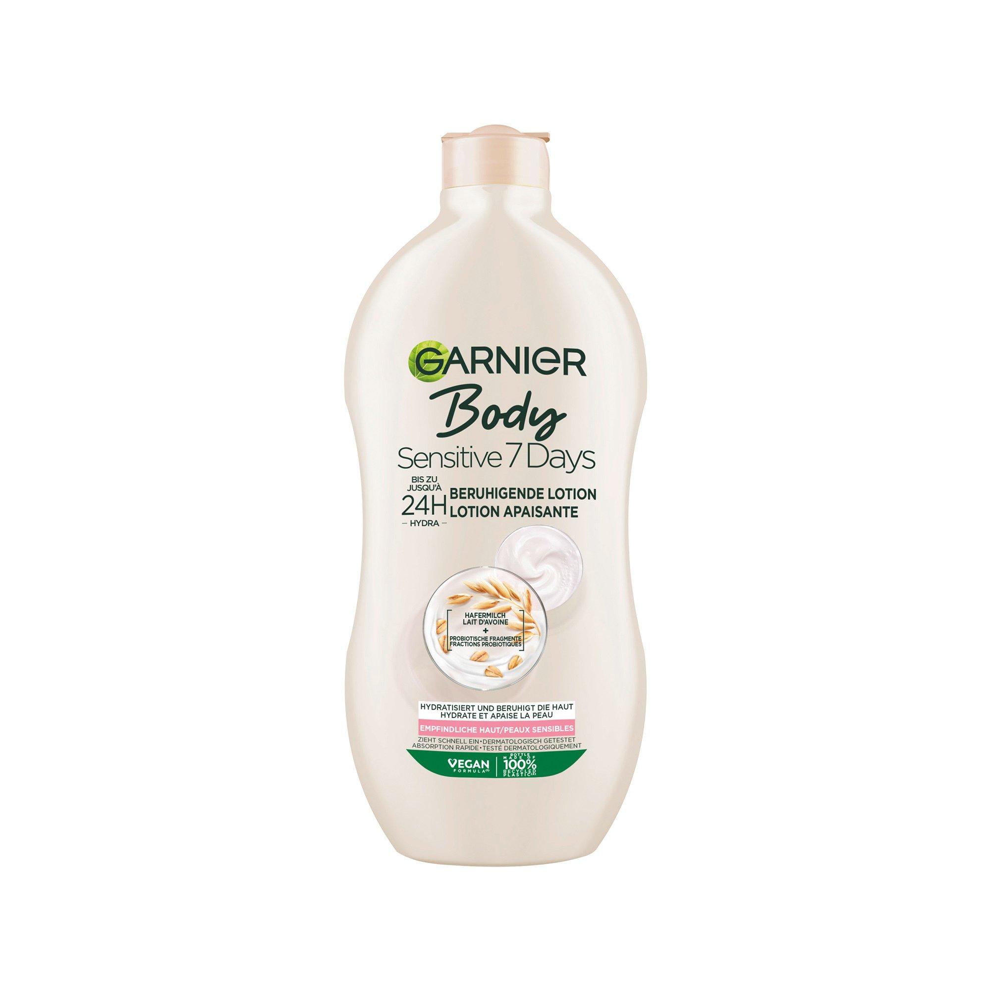 GARNIER  Body Sensitiv 7 Tage Beruhigende Milk mit Hafermilch für trockene und empfindliche Haut 