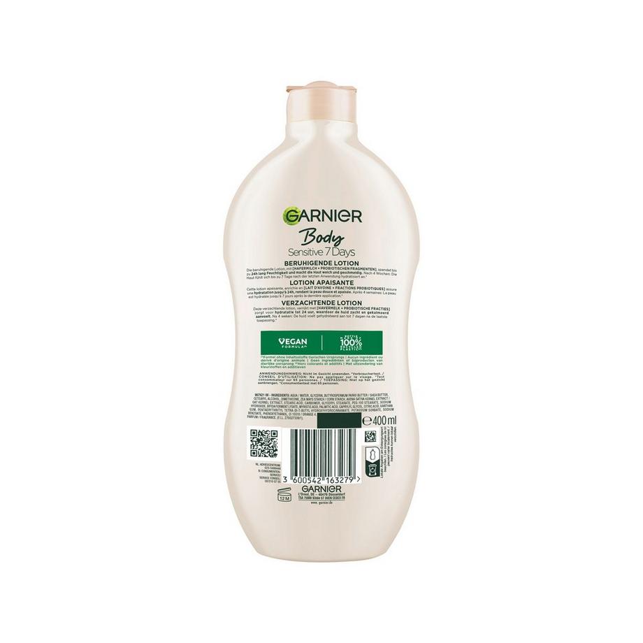GARNIER  Body Sensitiv 7 Tage Beruhigende Milk mit Hafermilch für trockene und empfindliche Haut 