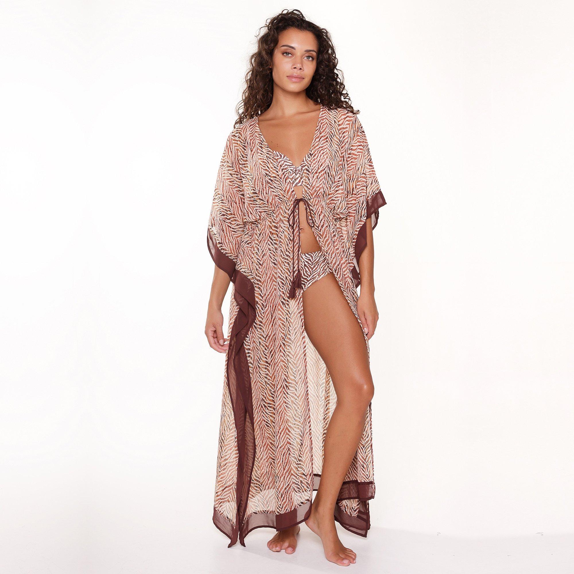 Image of Strandkleid, Kurzarm Damen Multicolor 40-42