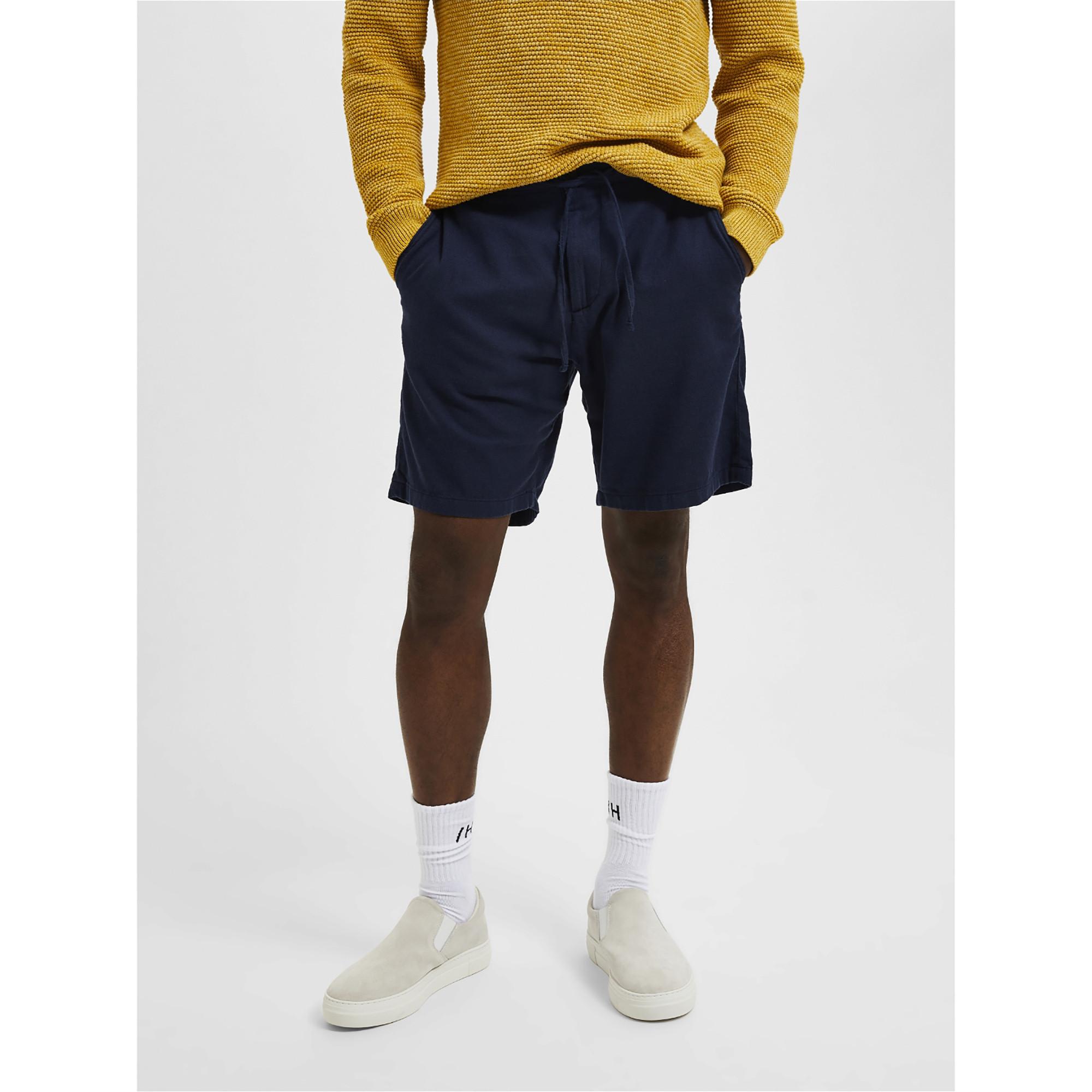 Image of Leinen-shorts Herren Dunkelblau L