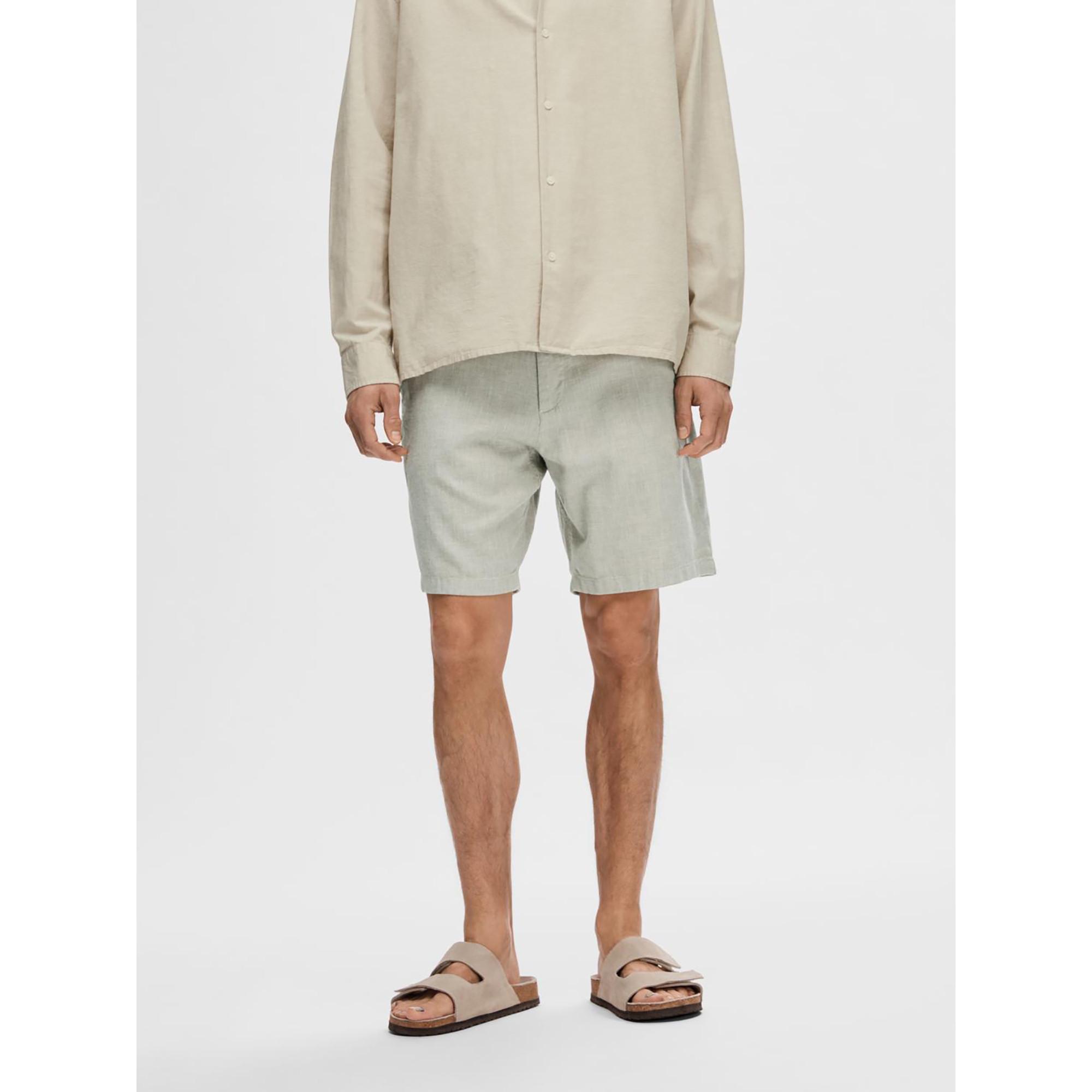 Image of Leinen-shorts Herren Hellgrün L