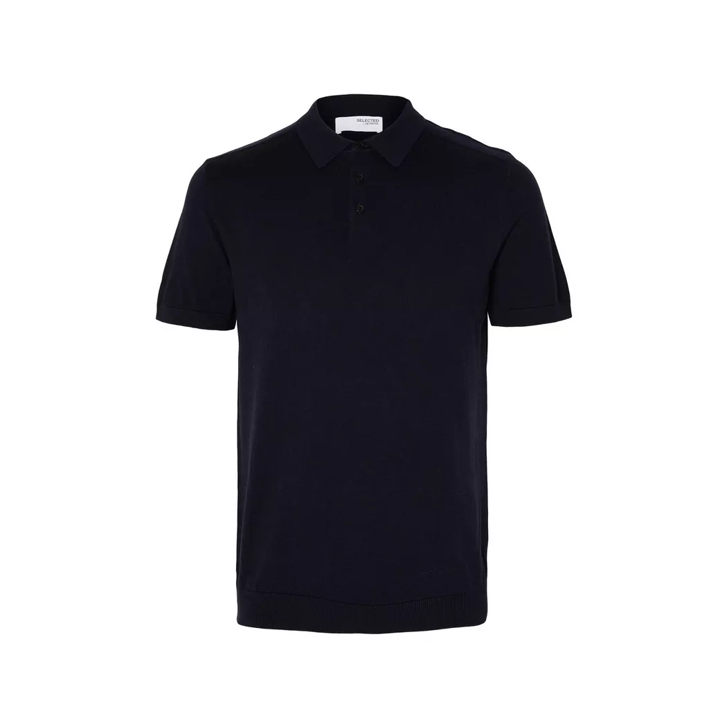 Selected Polo à Manches Courtes Berg Navy Blazer / Detail Melange 2XL Homme