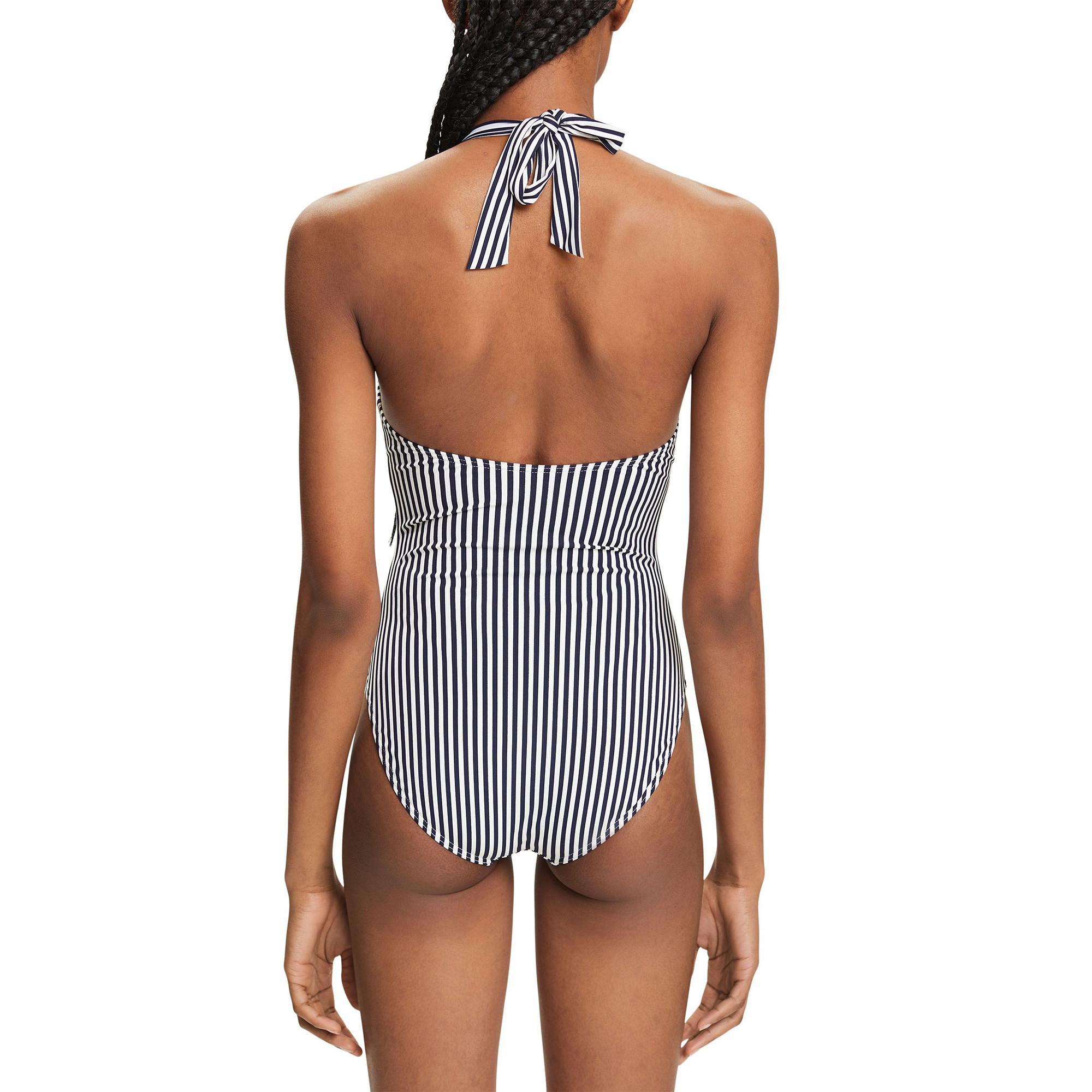 ESPRIT SILVANCE BEACH Gestreifter Neckholder Badeanzug  