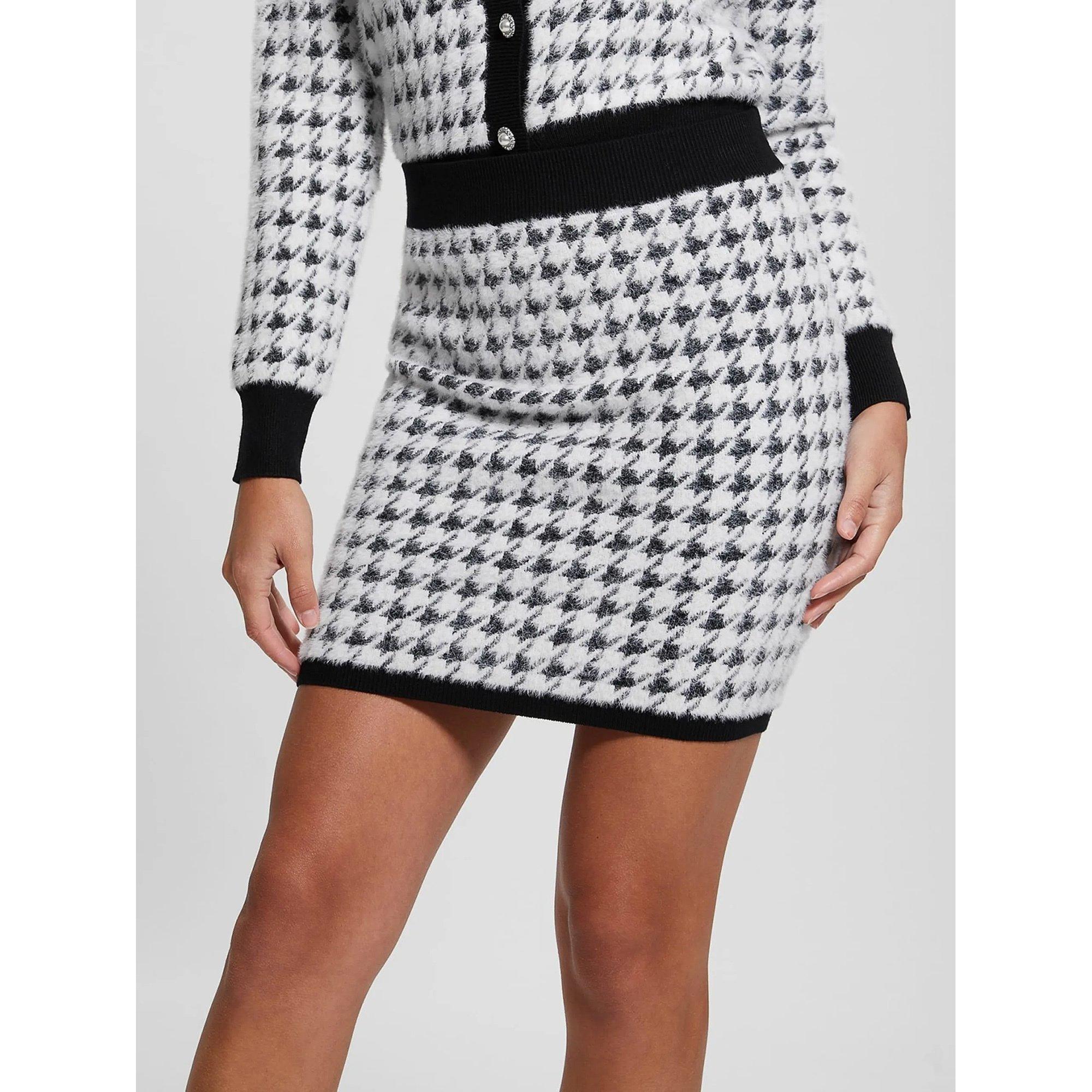 Image of Midi Strickrock Damen Schwarz/Weiss M