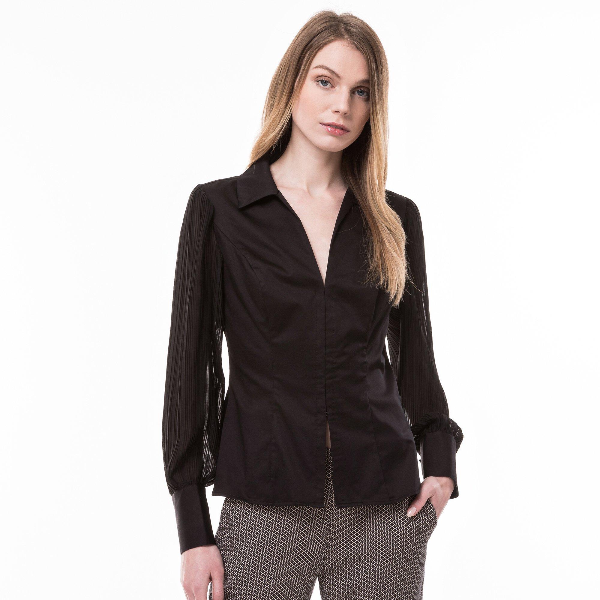 Image of Bluse, Langarm Damen Black M