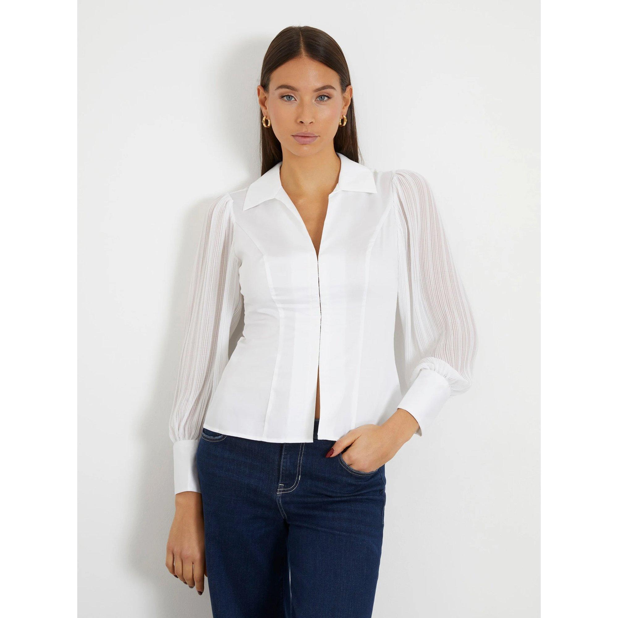 Image of Bluse, Langarm Damen Weiss XS