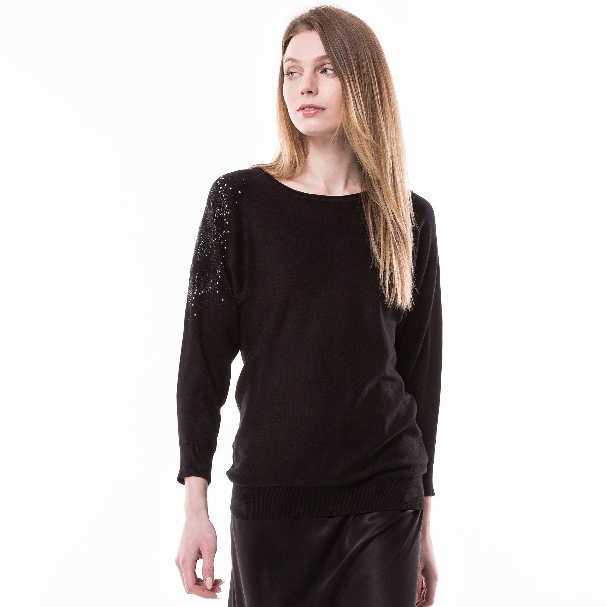 Image of Pullover, Classic Fit, Langarm Damen Black M