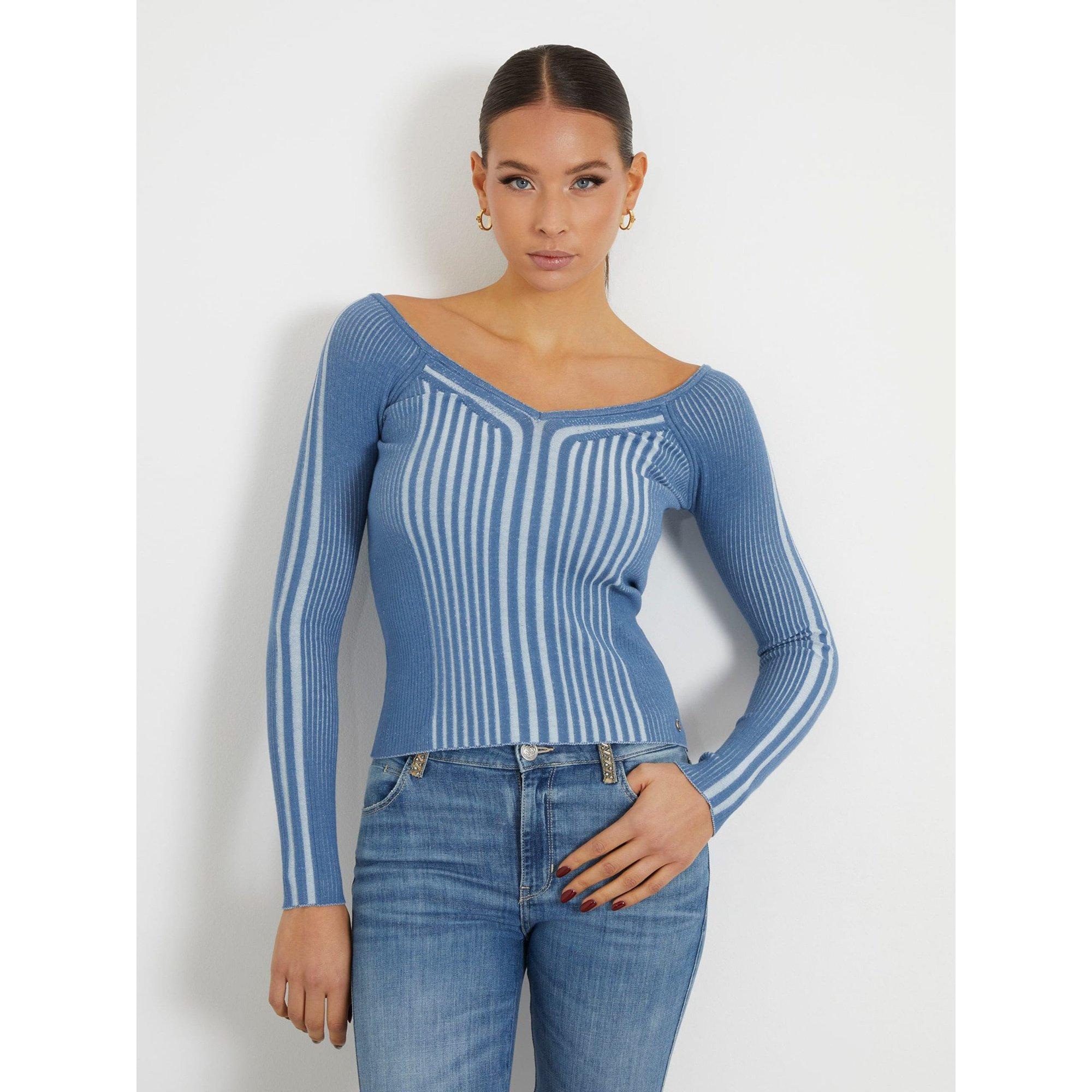 Image of Pullover, Classic Fit, Langarm Damen Mittelblau L