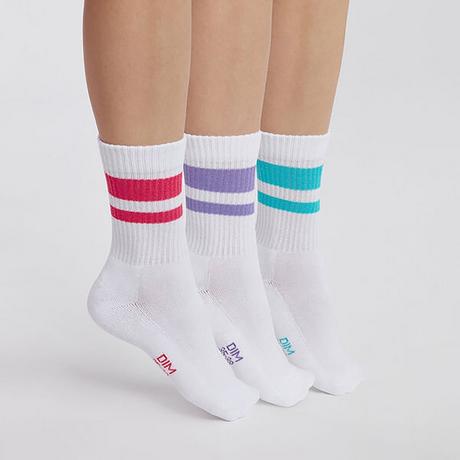 DIM Eco Sport Sty. 3P Gestreifte Wadenlange Socken  