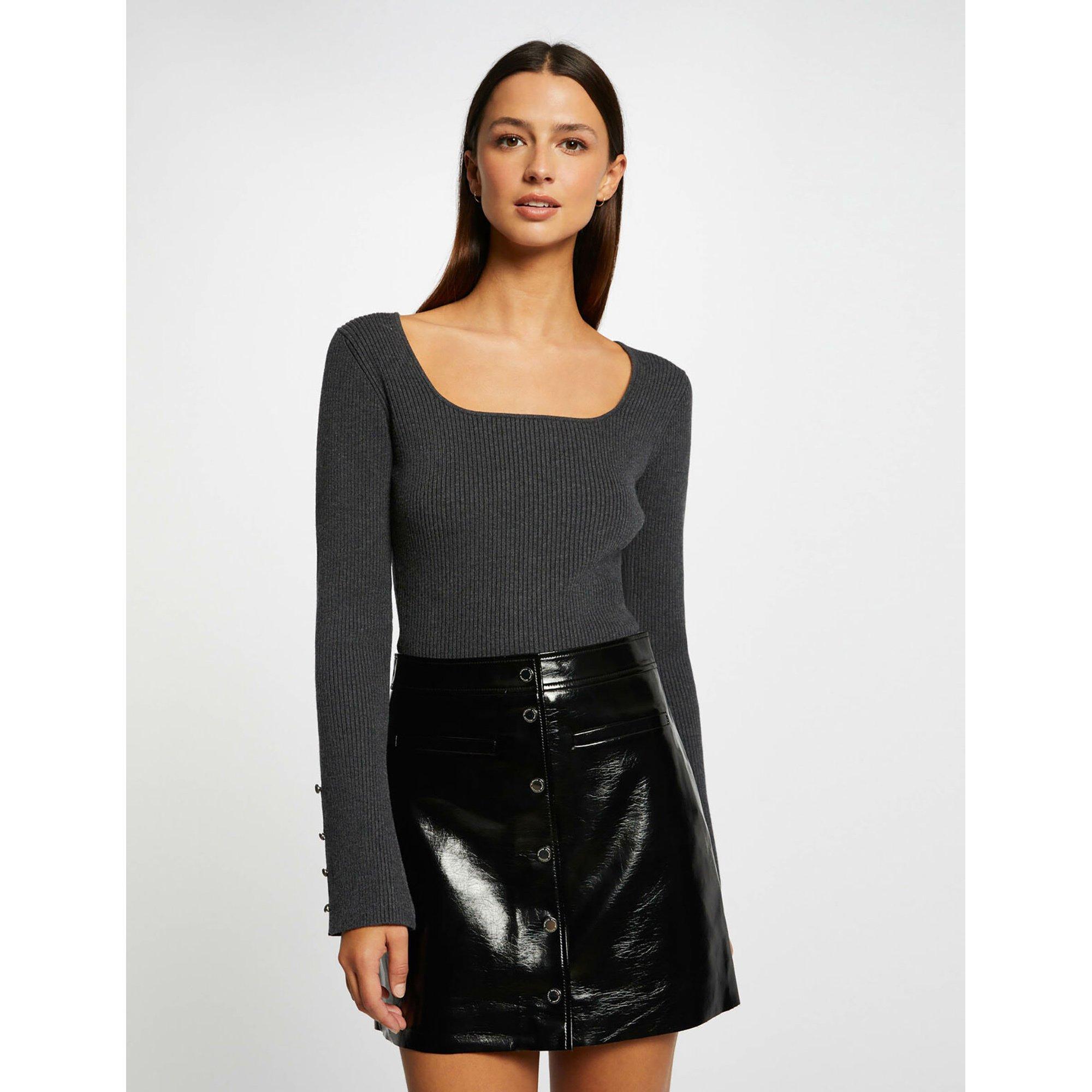 Morgan Pullover Donna Maniche Corte - Maglia Fine Rigata Con Collo A Cuore E Dettagli Traforati - 5