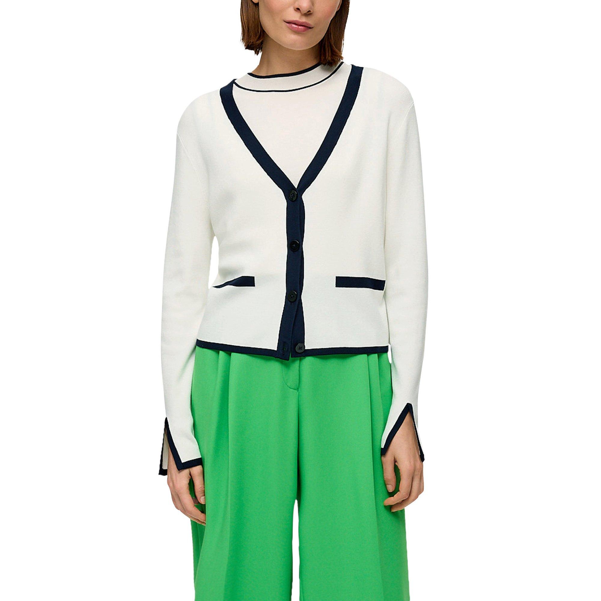 Image of Lange Strickjacke, Langarm Damen Weiss 34/32