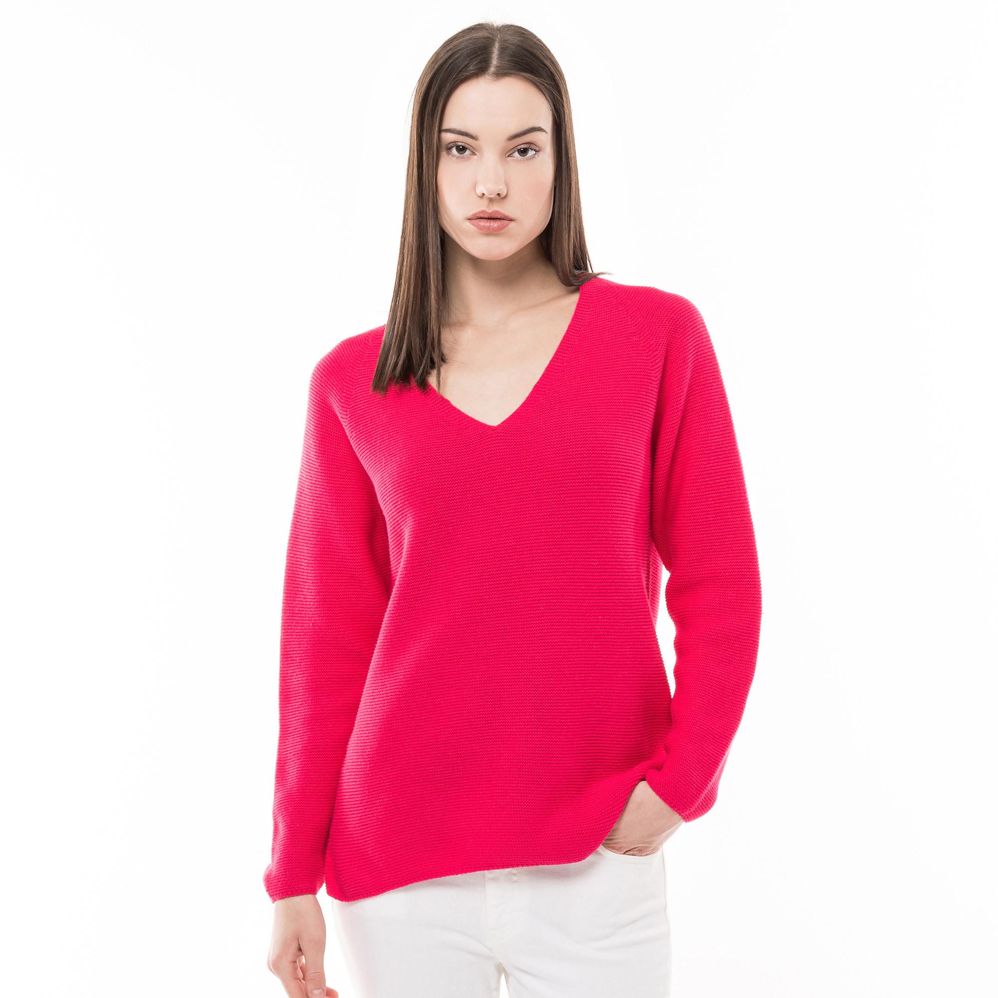 Image of Pullover, V-neck, Langarm Damen Fuchsia M