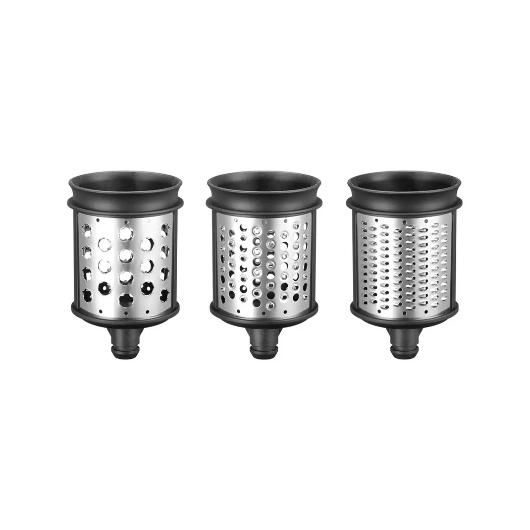 Kitchenaid - Set de râpe à tambour 3 pcs, Chrome