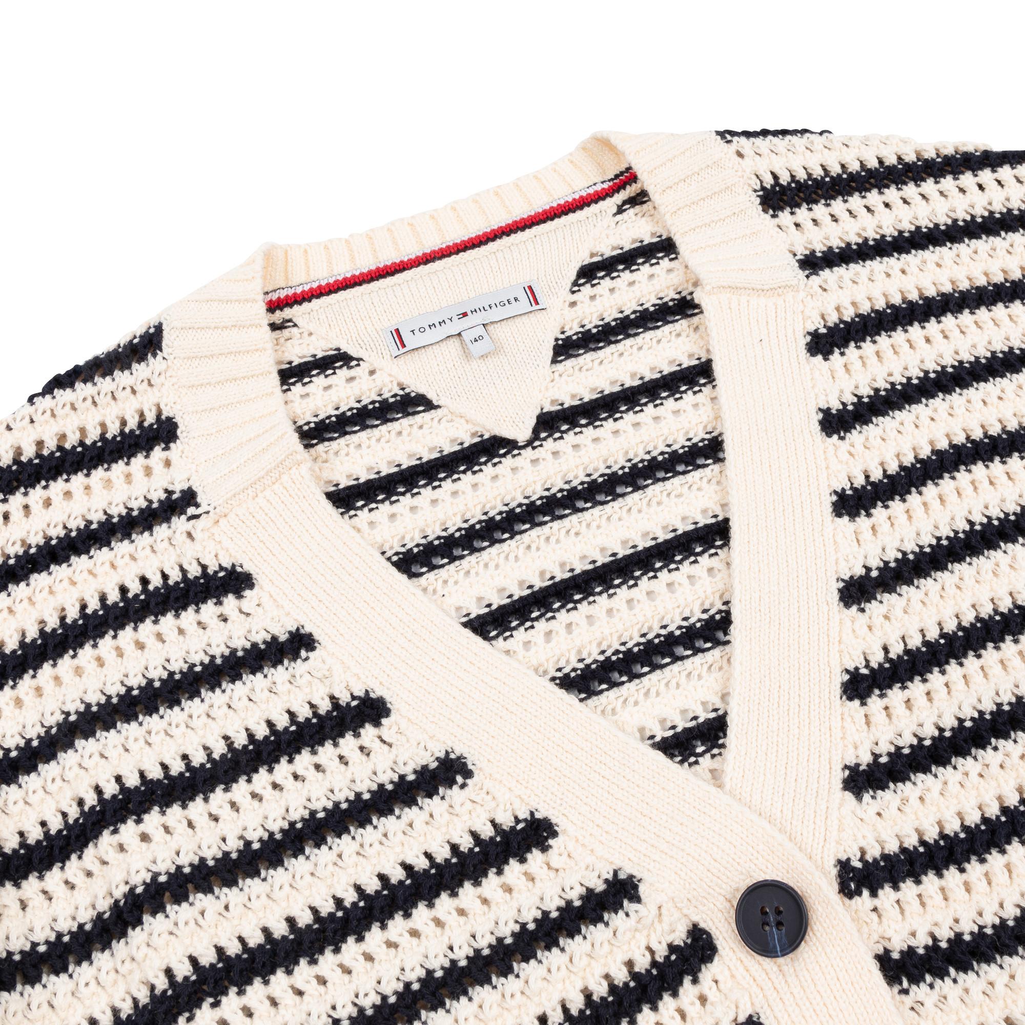 TOMMY HILFIGER STRIPE CROCHET CARDIGAN Cardigan, manches longues 