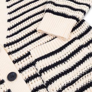 TOMMY HILFIGER STRIPE CROCHET CARDIGAN Cardigan, modern fit, maniche lunghe 