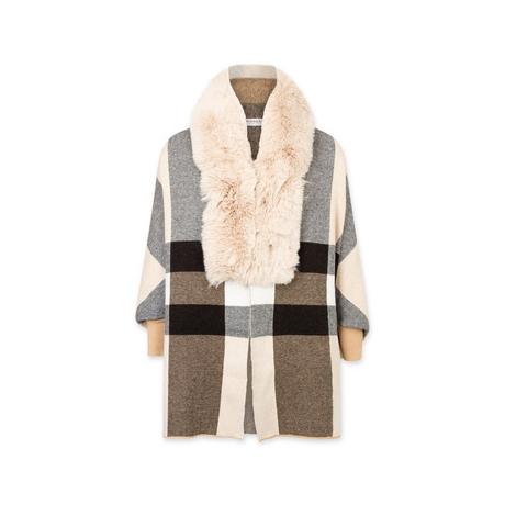 MORGAN Poncho con collo in pelliccia sintetica  