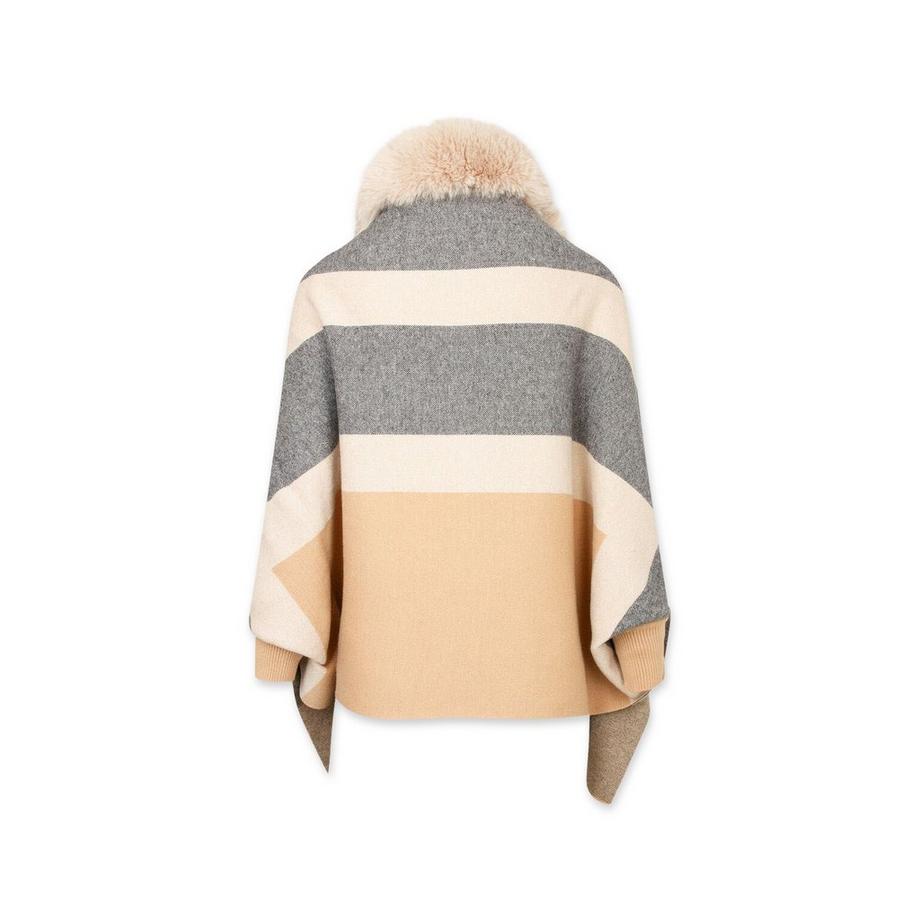 MORGAN Poncho avec col en fausse fourrure  