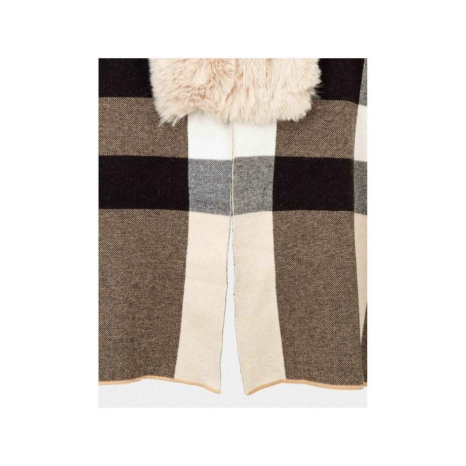 MORGAN Poncho avec col en fausse fourrure  