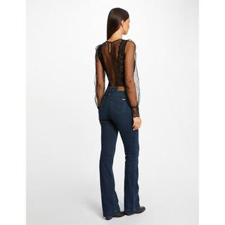 MORGAN T-Shirt Maniche Lunghe Pizzo e Mesh  