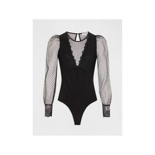 MORGAN T-Shirt Maniche Lunghe Pizzo e Mesh  